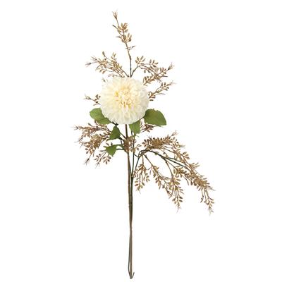 Kunstblumenstrauß I.GE.A. "Kunstblumen Set Dahlie1", beige (creme), B:32cm H:74cm L:16cm, Polyester, Kunstpflanzen, Mit Dekozweig 74 cm hoch Blumen Arrangement Seidenblumen Einzelblumen