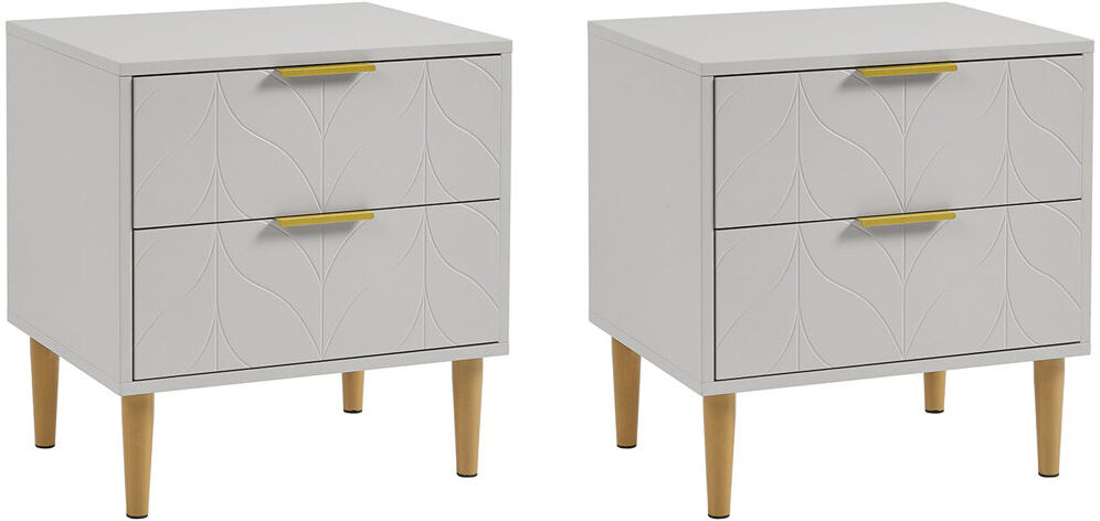 Fjørde & Co Adams 50 cm W Bedside Table Grey 53.5cm H X 50cm W X 40cm D