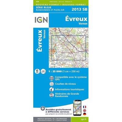 Évreux - Vernon 1:25 000, Karte von Collectif Ign, IGN Frankreich, 978-2-7585-4826-3