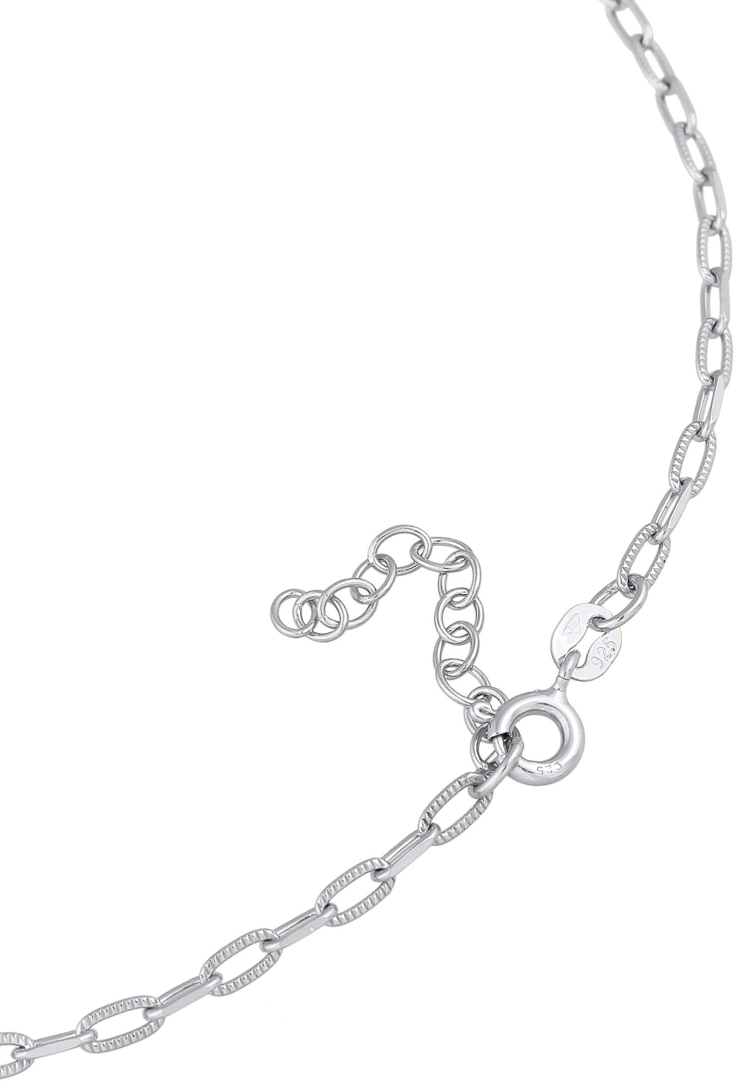 Fußkette ELLI "Fußschmuck Basic Gliederkette 925 Silber" Gr. 22, silber, Fußketten, Damen, Silber 925 (Sterlingsilber), Fußkette