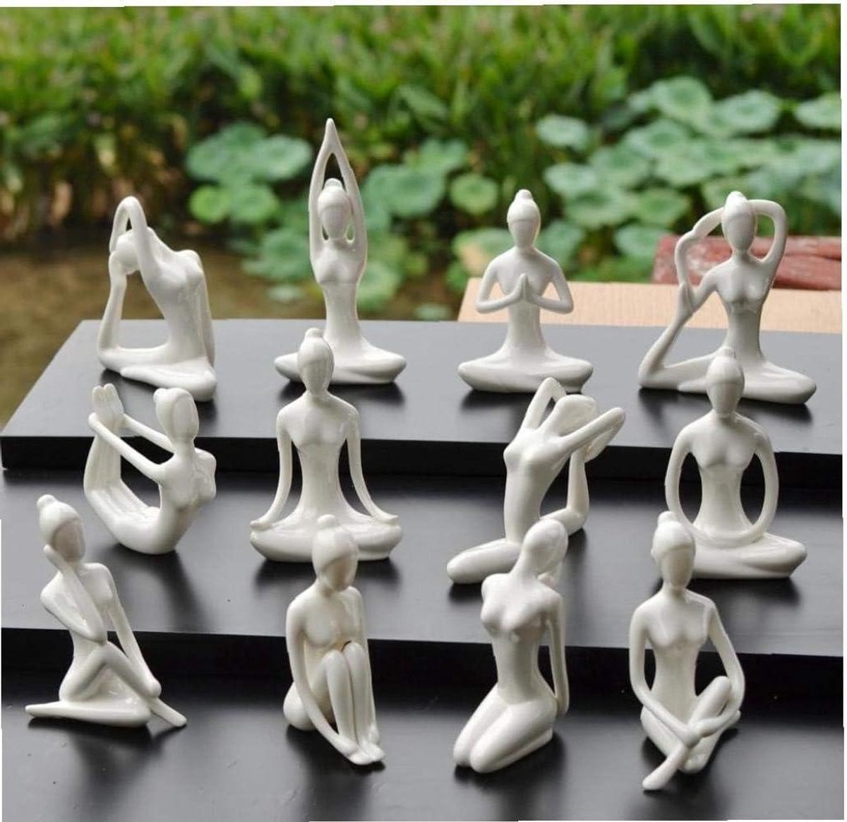 Handgemaakt keramisch yoga beeldje voor decoratie - 85 gram
