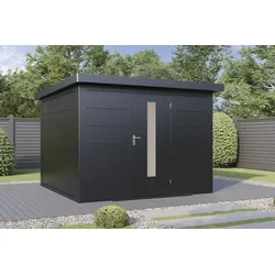 Wolff Finnhaus Premium Metall Gartenhaus Hakon 3030 Anthrazit (Modell 2026)
