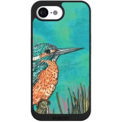 Nivocase Handyhülle für Apple iPhone 16e Hülle NIVOpure Case Schwarz Malerei Tiere Vogel (Apple iPhone 16e), Smartphone Hülle, Schwarz