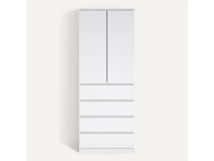 Armoire 2 portes 4 tiroirs BEST blanc laqué