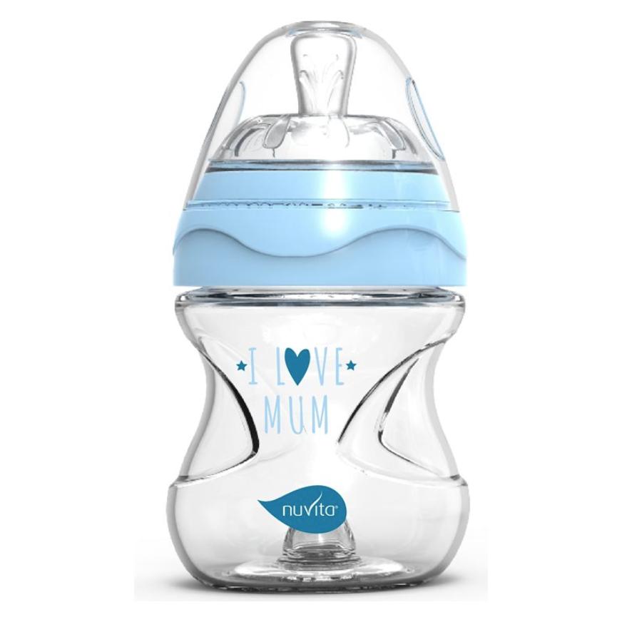 Nuvita Glasflasche Anti-Kolik blau 0M+ (140 ml) (2010.6013.1)
