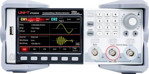 Uni-T UTG2062X Funktionsgenerator netzbetrieben 60MHz (max) 2-Kanal