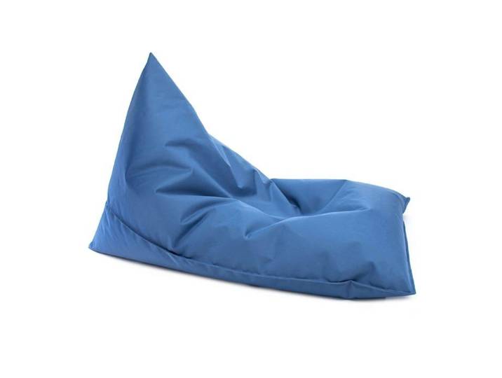 Lazy S Pouf triangulaire bean bag polyvalent perles EPS polyester robuste intérieur et extérieur 130x88 cm Ecopuf