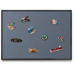 MAGNETTAFEL 100x70 cm Schwarzer Rahmen Kühles Grau