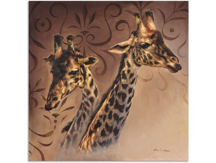 Alu-Dibond-Druck ARTLAND Giraffen Porträt , braun (farbe bild(er): braun), B:30cm H:30cm, Bilder, Alu-Dibond-Druck, für Innen- und Aussenbereich geeignet, Outdoorbild