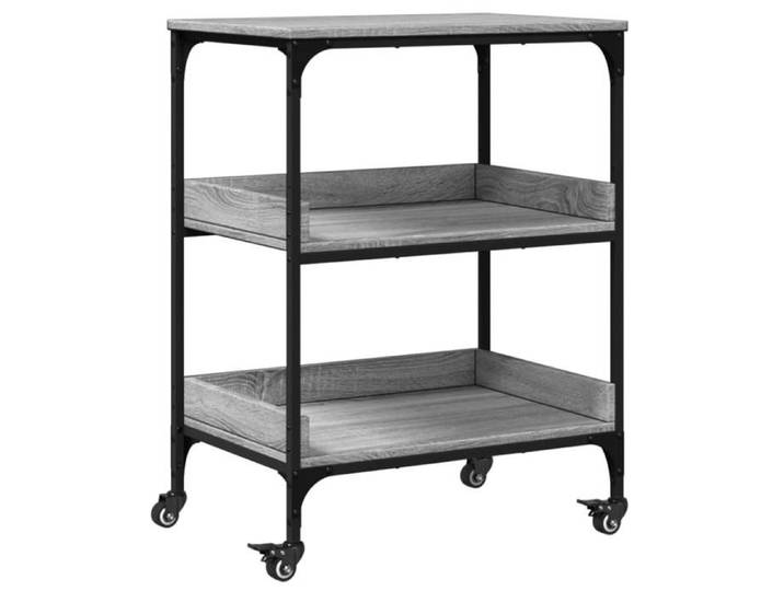 NOUVEAU Chariot roulant - Desserte - Chariot de cuisine - Sonoma gris - 60x41x80 5cm bois d'ingénierie 32908