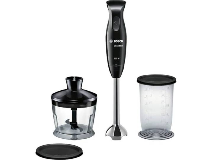 Bosch MSM2610B CleverMixx Mixeur à main à 4 lames Noir/gris 600 W Blender + hachoir Única Noir