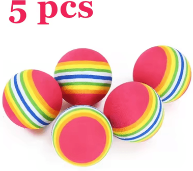 Inspire Curations RainbowBounce EVA Interactive Cat Toy Balls Set 5pcs s