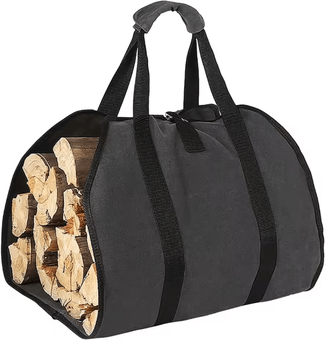 Inspire Essentials Large Capacity Firewood Carry Bag Durable Log Storage And Transport Tote black