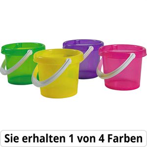 Simba Sandspielzeug 107106529, Baby Eimer Glitter, Eimer, farbig sortiert, 1 Stück