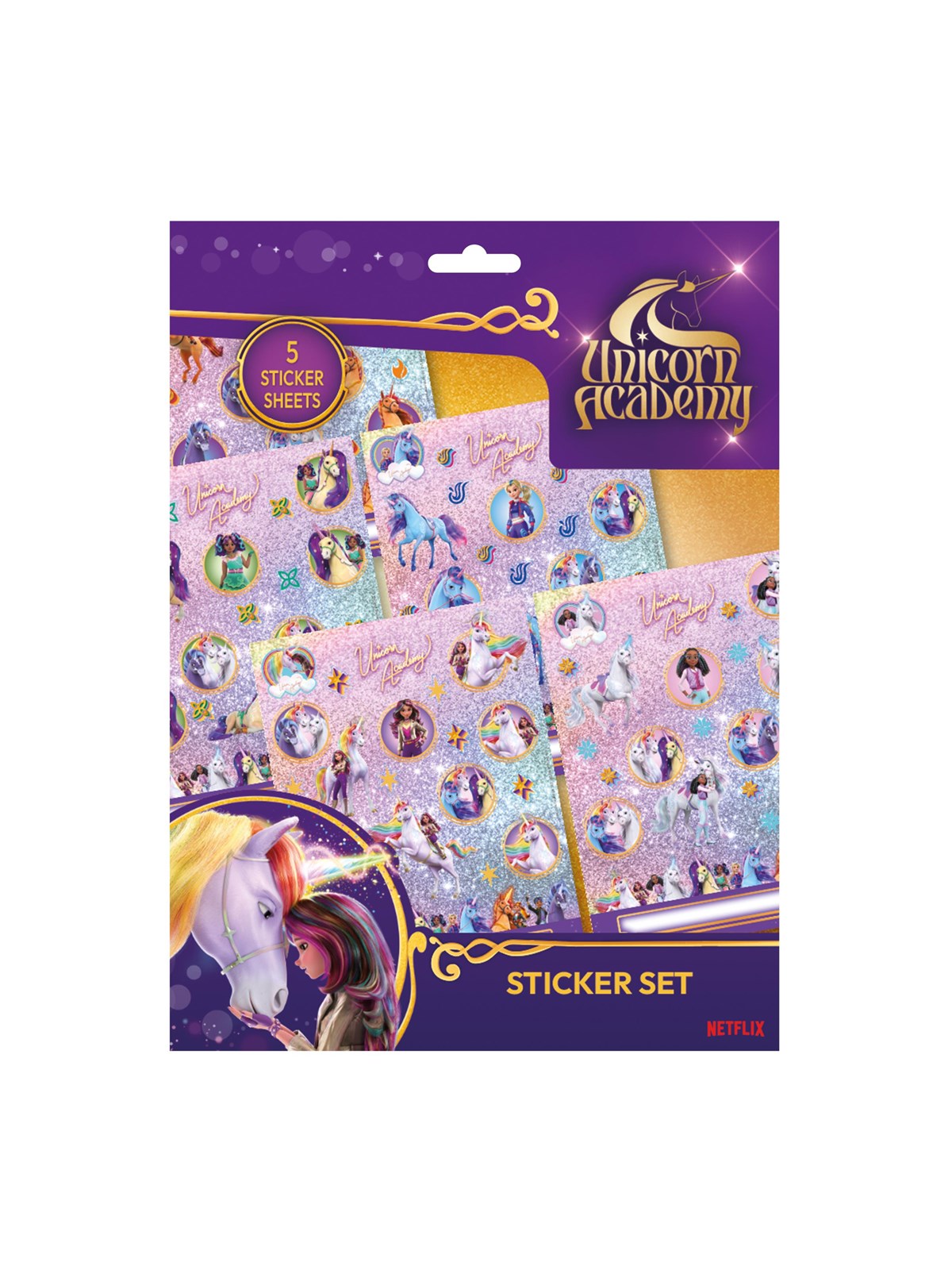 Unicorn Academy Sticker set with 5 x 20 stickers