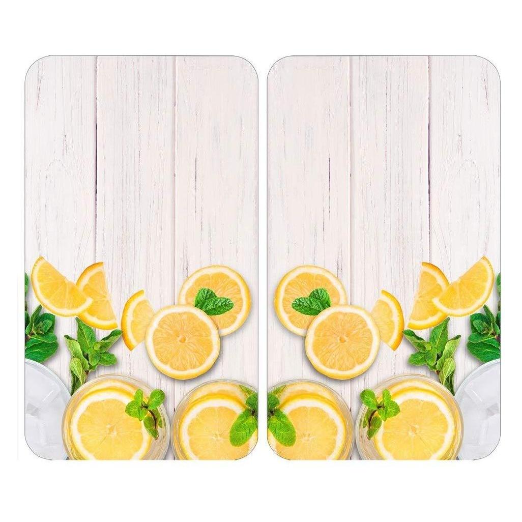 Wenko Herdabdeckplatte Universal Mod. Zitronen 2er Set, für alle Herdarten (52 x 30 cm) (2521512500)
