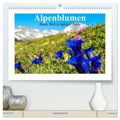 Alpenblumen. Bunte Welt in luftiger Höhe (hochwertiger Premium Wandkalender 2027 DIN A2 quer), Kunstdruck in Hochglanz