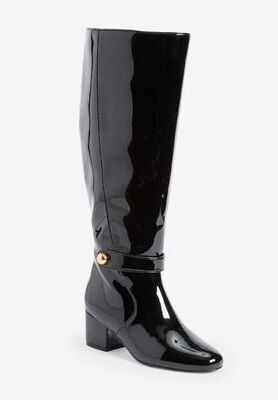 Women's The Elaine Wide Calf Boot by Comfortview in Black (Size 10 M)