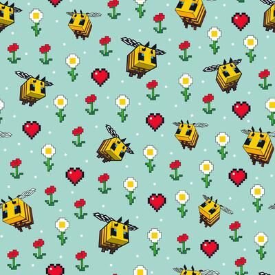 RoomMates Minecraft Busy Bee Peel and Stick Wallpaper