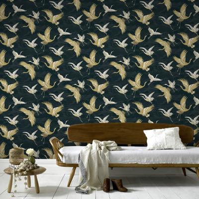 Vliestapete SUBLIME "KRAN PETROL", blau, B:0,52m L:10m, Vlies, Tapeten, Design Tapeten