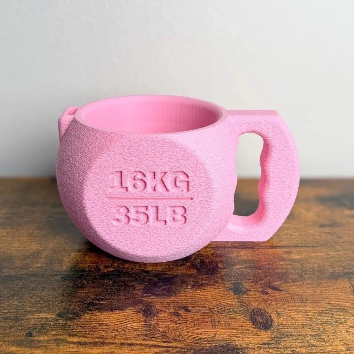 INF Kettlebell Eiscreme-Pint-Halter – kettlebellförmige Kunststoff-Pint-Hülle für stabile Eisbecher-Unterstützung Rosa