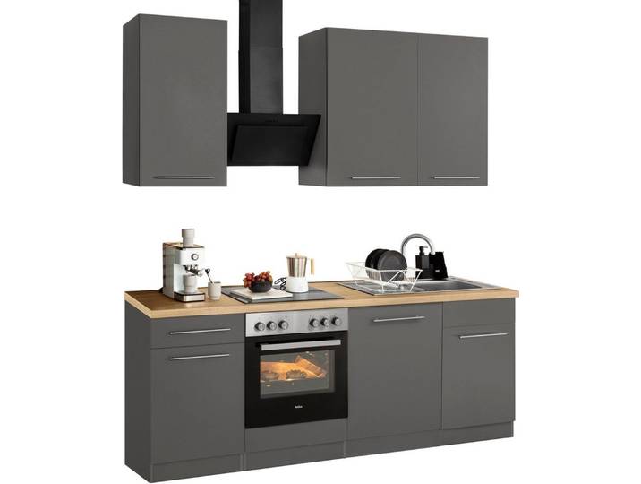 wiho Küchen Küchenzeile Unna, mit E-Geräten, Breite 220 cm