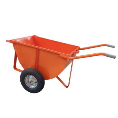 Eichinger-Industrie Kipp-Japanerkarre, 150 l, Luftbereifung mit Ø 400 mm und Rollenlager, wasserdicht, 3 Kranösen, Stahl, reinorange RAL 2004