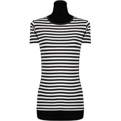 Thetru Damen Ringelshirt kurzarm schwarz-weiss – alltagstauglich (XL)