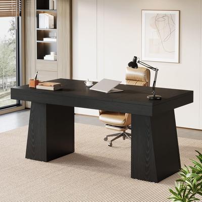 BLUEBELL "55"" Modern Executive Desk, Large Home Office Desk with Double Pedestals"