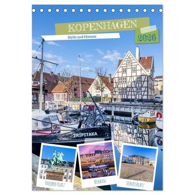 KOPENHAGEN Idylle und Historie (Tischkalender 2026 DIN A5 hoch), CALVENDO Monatskalender