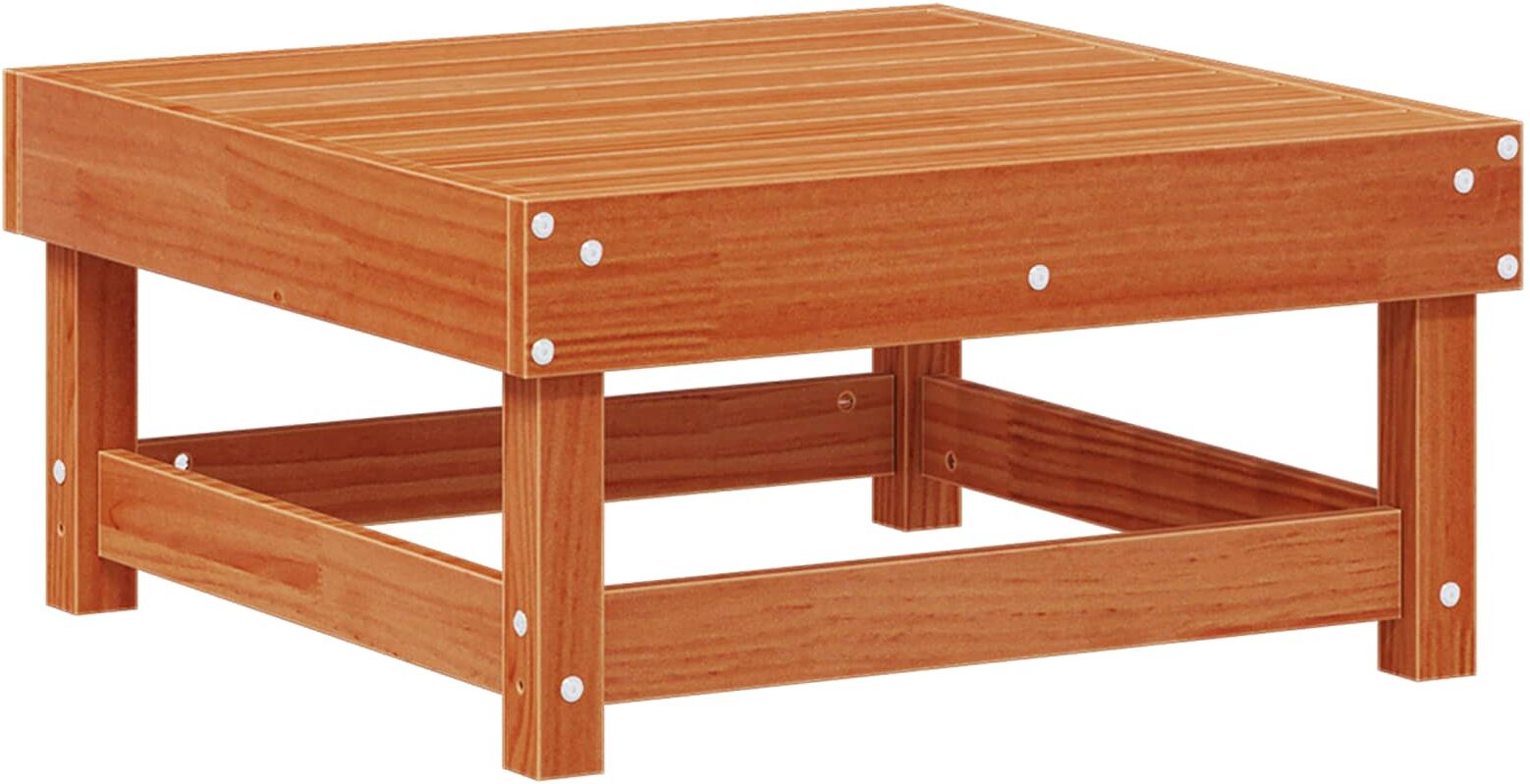 vidaXL Garden Footrest Pin massif Brun Ciré