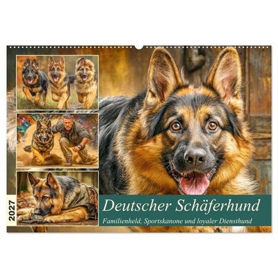 Deutscher Schäferhund. Familienheld, Sportskanone und loyaler Diensthund (Wandkalender 2027 DIN A2 quer), CALVENDO Monatskalender