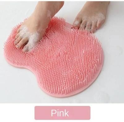 Inspire Daily Merch Deep Cleansing Exfoliating Foot Brush And Back Scrubber, Suction Cup Body Scrubber For Skin Dirt Removal pink