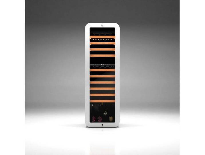 Swisscave Weinkühlschrank WLB-320DF-WHITE.. 2-Zonen Weinkühlschrank, 160cm (H), 68 Flaschen, für 68 Standardflaschen á 0,75l,Hochwertiges, in Weiß lackiertes Metallgehäuse
