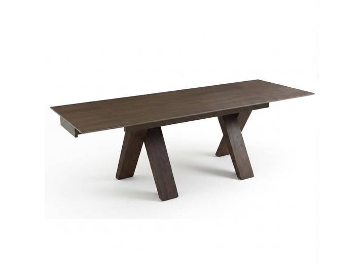 Xlmoebel Esstisch Moderner Esstisch aus Holz und Metall in Braun mit Keramikdetails (Moderner Esstisch), Made in Europa
