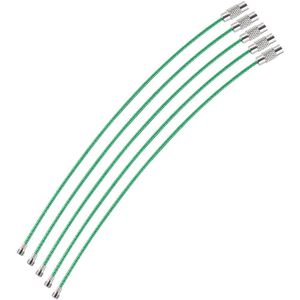 Webbomb Schlüsselring Drahtseil, Ø 45mm, mit Schraubverschluss, Edelstahl, grün, 5 Stück