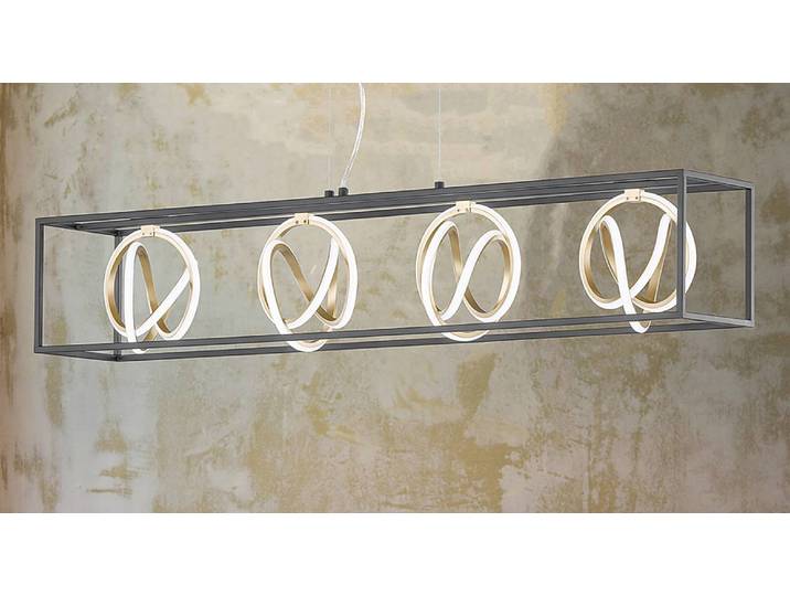 LED-Pendelleuchte Gisi 110 x 20 x 20cm Schwarz Eisen, lackiert LED LED-Platine