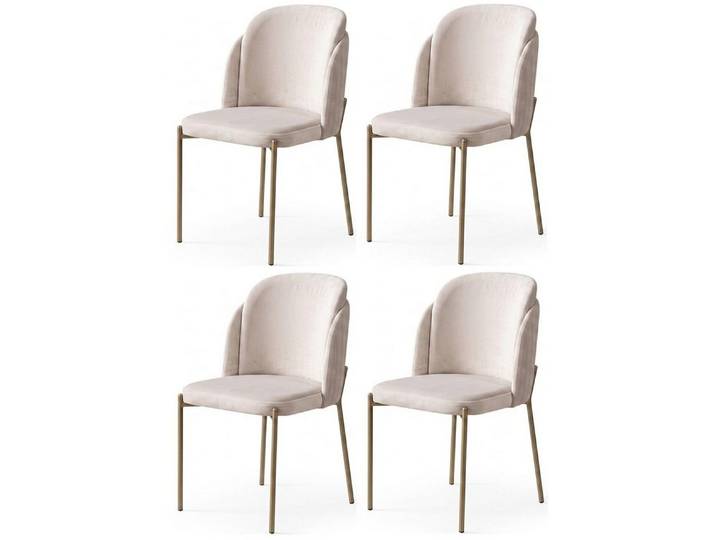 JVmoebel Sitzgruppe Stühle Stil modern weiß bequem praktisch komfortabel Esszimmer, (4-tlg., 4er-Set)