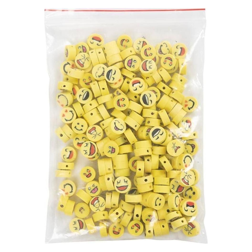 Creativ Company Perlen Ton Figurperlen 200 Stück, Smiley (69609)