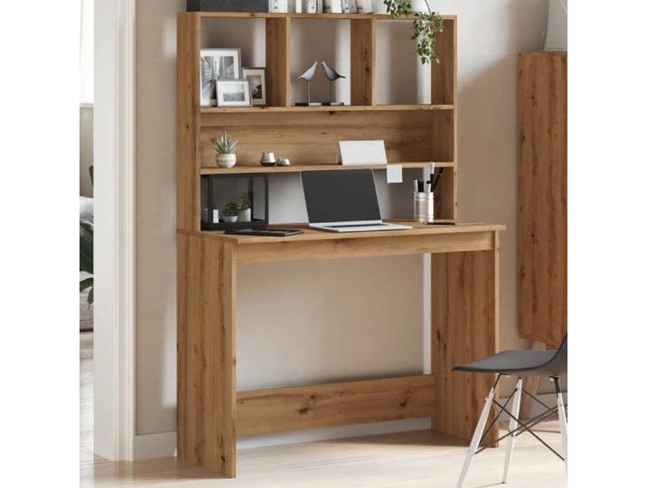Bureau droit - GKK - Bureau informatique - étagère inclus - chêne artisanal Bois d'ingénierie @420@