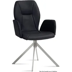 ARMLEHNSTUHL (6er-Set) Dottie 58x92x60 Edelstahl/Anthrazit