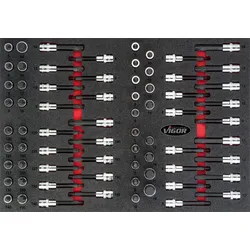 VIGOR Schraubendreher-Einsatz Satz, V4753, Vierkant12,5 mm (1/2 Zoll), Innen TORX® Profil, Innen-Sec
