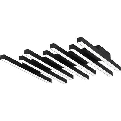 EGLO Deckenleuchte "PADULARI Deckenlampe, Alu, Stahl und Kunststoff, Esszimmerlampe, Lampe", schwarz, H: 5cm, 1 Stk., Leuchten, Wand-/Deckenleuchte, L53,5 x B47 x H5 cm, schwarz, 25,6W inkl., Deckenleuchte