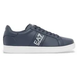 EA7 Unisex. 7X000332_AF10848 Klassische Leder Turnschuhe Ea7 Marine (46), Wohnung, 1 bis 3 cm, Schnürsenkel, Lässig