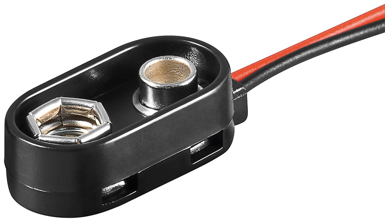 Goobay batterijhouder voor 1 x 9V blok, waterafstotend, zwart