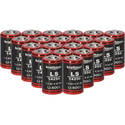 20x Kraftmax Lithium 3,6V Batterie LS14250 1/2 AA - Zelle