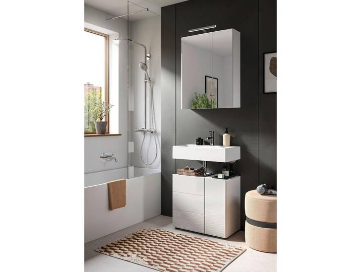 Badezimmer Vira 2--teilig. Weiß inkl. LED