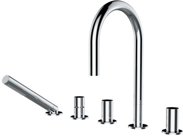 LAUFEN Kartell 5-Loch-Wannenarmatur H3223350042821 chrom, mit Handbrause, ohne Abdeckplatte