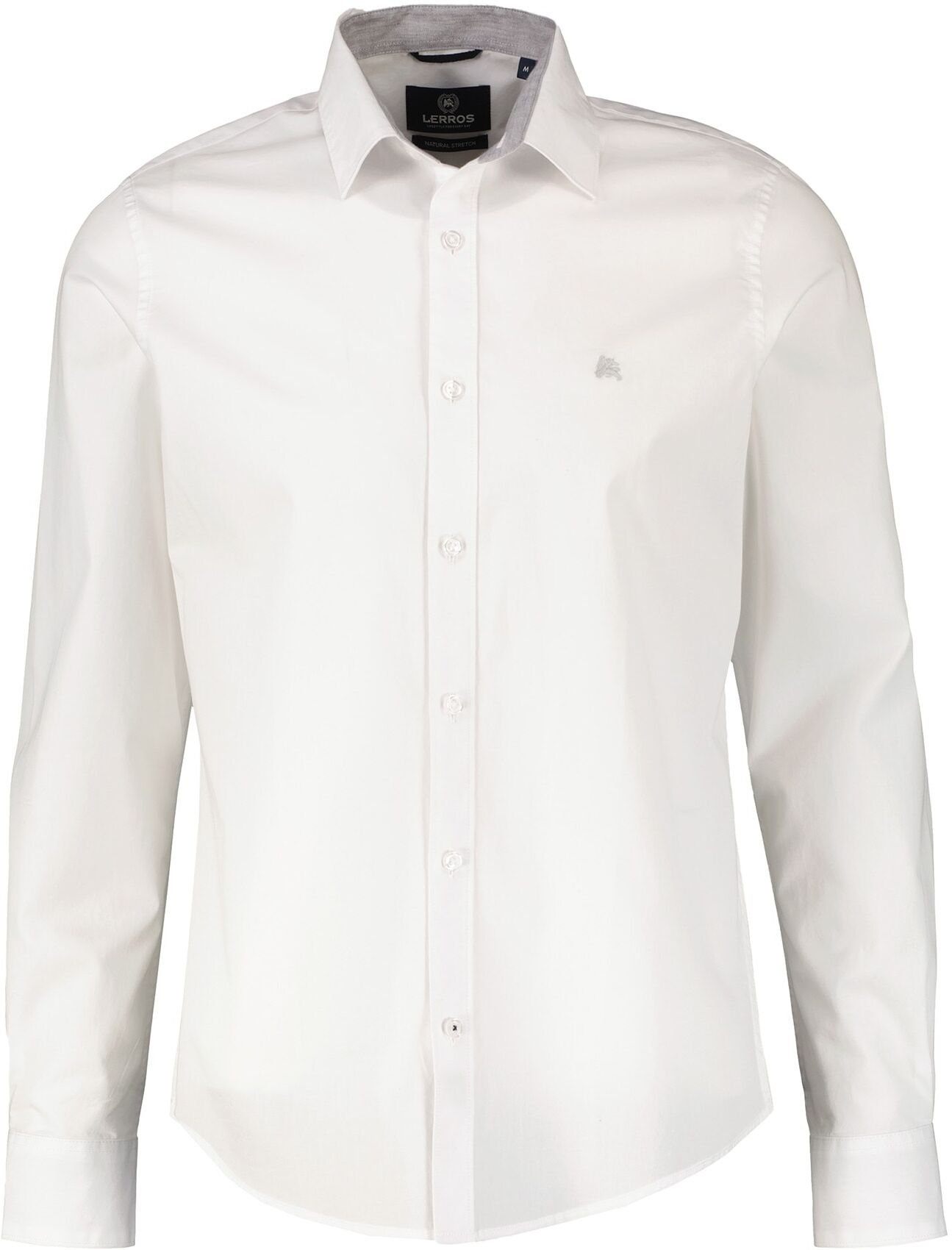 Langarmhemd LERROS "Poplinhemd, Kentkragen", Herren, Gr. 6XL, extraweit, weiss (weiß), 100% Baumwolle, Hemden Langarmhemd weiß 6XL, extraweit