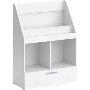 Vicco Bücherregal Luigi, weiß, Kinderregal aus Holz, 4 Fächer & 1 Schublade, 72 x 96,2 x 31cm